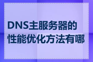 DNS主服务器的性能优化方法有哪些