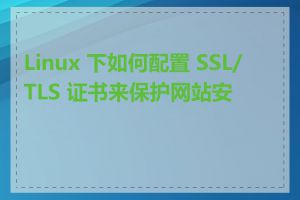 Linux 下如何配置 SSL/TLS 证书来保护网站安全