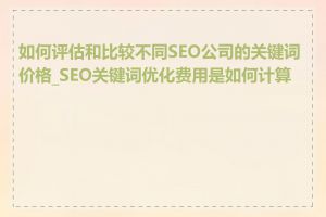 如何评估和比较不同SEO公司的关键词价格_SEO关键词优化费用是如何计算的