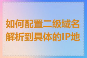 如何配置二级域名解析到具体的IP地址