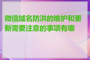 微信域名防洪的维护和更新需要注意的事项有哪些