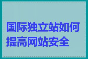 国际独立站如何提高网站安全性