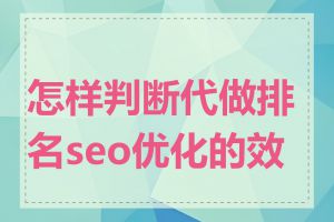 怎样判断代做排名seo优化的效果