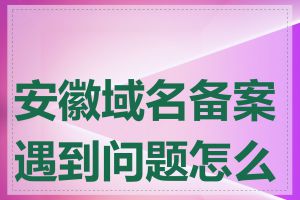 安徽域名备案遇到问题怎么办