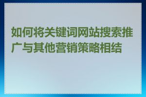 如何将关键词网站搜索推广与其他营销策略相结合