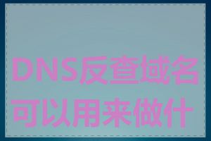 DNS反查域名可以用来做什么