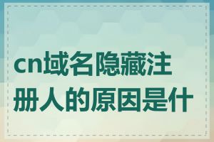 cn域名隐藏注册人的原因是什么