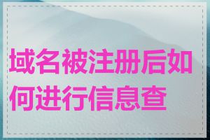 域名被注册后如何进行信息查询