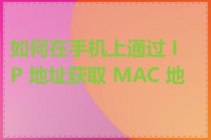 如何在手机上通过 IP 地址获取 MAC 地址