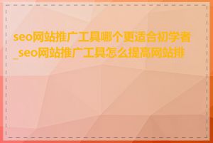 seo网站推广工具哪个更适合初学者_seo网站推广工具怎么提高网站排名