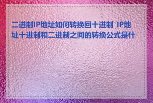 二进制IP地址如何转换回十进制_IP地址十进制和二进制之间的转换公式是什么