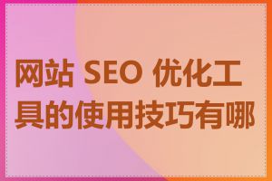 网站 SEO 优化工具的使用技巧有哪些