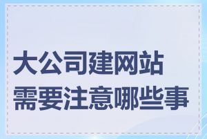 大公司建网站需要注意哪些事项