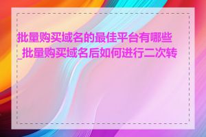 批量购买域名的最佳平台有哪些_批量购买域名后如何进行二次转售