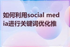 如何利用social media进行关键词优化推广