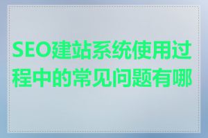 SEO建站系统使用过程中的常见问题有哪些