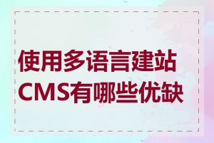 使用多语言建站CMS有哪些优缺点