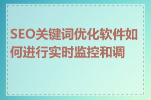 SEO关键词优化软件如何进行实时监控和调整