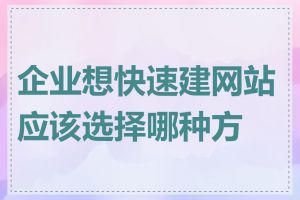 企业想快速建网站应该选择哪种方式