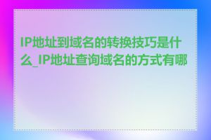 IP地址到域名的转换技巧是什么_IP地址查询域名的方式有哪些