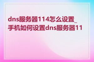 dns服务器114怎么设置_手机如何设置dns服务器114