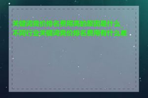 关键词竞价排名费用高的原因是什么_不同行业关键词竞价排名费用有什么差异