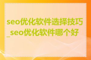 seo优化软件选择技巧_seo优化软件哪个好用