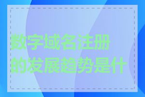 数字域名注册的发展趋势是什么