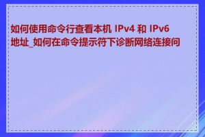 如何使用命令行查看本机 IPv4 和 IPv6 地址_如何在命令提示符下诊断网络连接问题