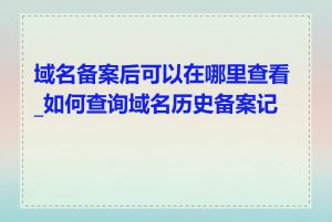 域名备案后可以在哪里查看_如何查询域名历史备案记录