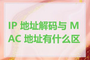 IP 地址解码与 MAC 地址有什么区别