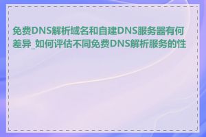 免费DNS解析域名和自建DNS服务器有何差异_如何评估不同免费DNS解析服务的性能