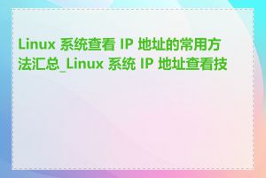 Linux 系统查看 IP 地址的常用方法汇总_Linux 系统 IP 地址查看技巧