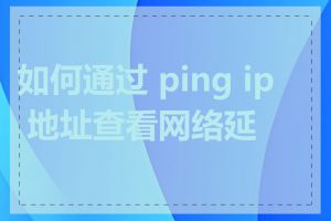 如何通过 ping ip 地址查看网络延迟