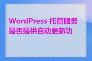 WordPress 托管服务是否提供自动更新功能