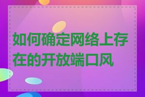 如何确定网络上存在的开放端口风险