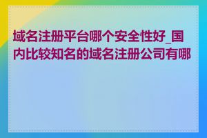 域名注册平台哪个安全性好_国内比较知名的域名注册公司有哪些