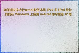 如何通过命令行(cmd)获取本机 IPv4 和 IPv6 地址_如何在 Windows 上使用 netstat 命令查看 IP 地址