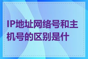 IP地址网络号和主机号的区别是什么