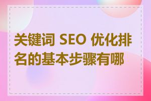 关键词 SEO 优化排名的基本步骤有哪些