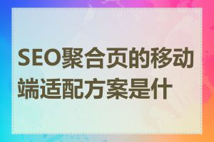 SEO聚合页的移动端适配方案是什么