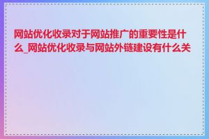 网站优化收录对于网站推广的重要性是什么_网站优化收录与网站外链建设有什么关系