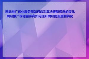 网站推广优化服务商如何应对算法更新带来的变化_网站推广优化服务商如何提升网站的流量和转化率