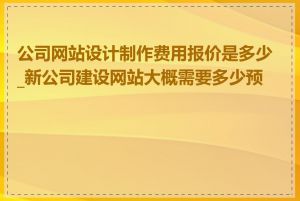 公司网站设计制作费用报价是多少_新公司建设网站大概需要多少预算