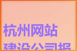 杭州网站建设公司报价