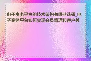 电子商务平台的技术架构有哪些选择_电子商务平台如何实现会员管理和客户关系