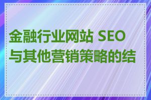 金融行业网站 SEO 与其他营销策略的结合