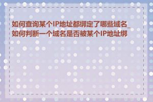 如何查询某个IP地址都绑定了哪些域名_如何判断一个域名是否被某个IP地址绑定