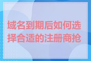 域名到期后如何选择合适的注册商抢注