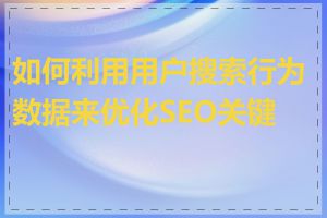 如何利用用户搜索行为数据来优化SEO关键词